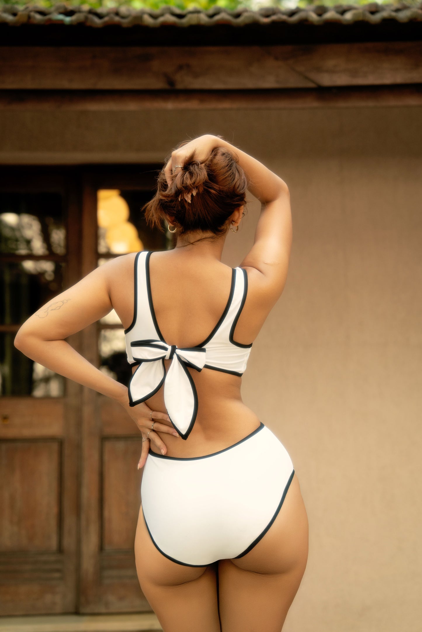 DIANA Black and White Monokini One Piece Swimsuit