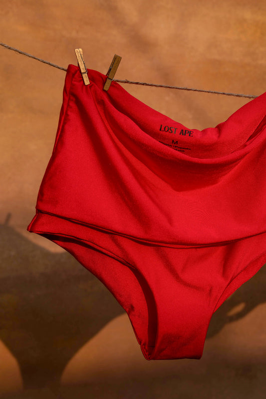 INANNA Red High Waist Bikini Bottom