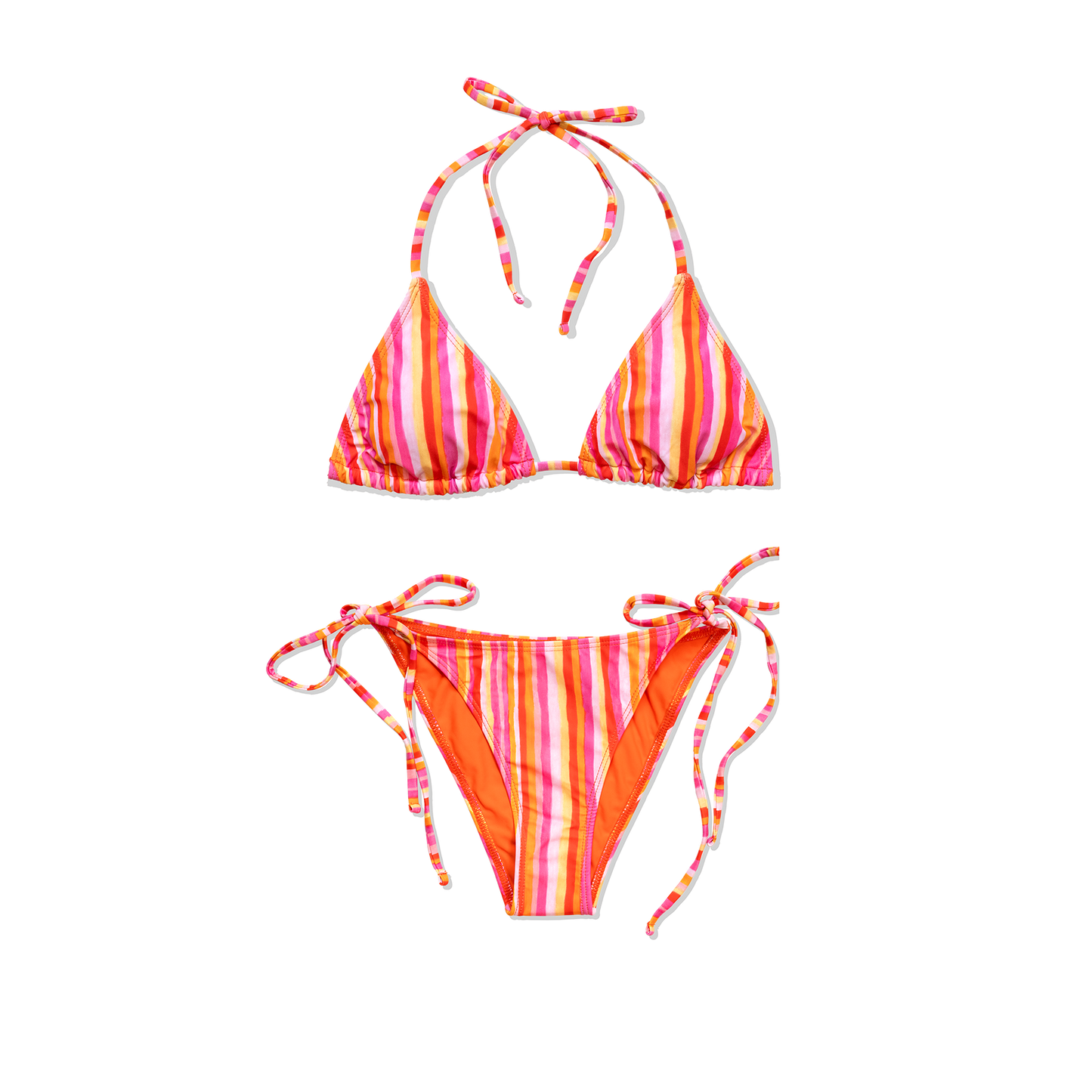 CANDY FLIP STRIPED TRIANGLE BIKINI SET